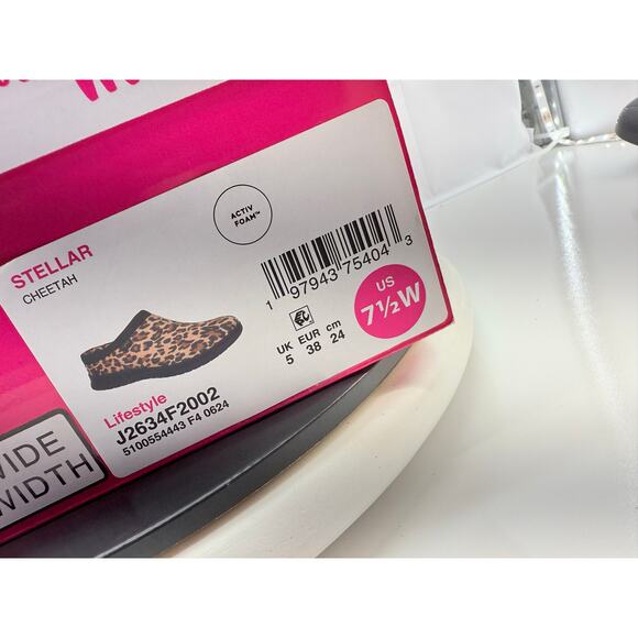 Ryka Steller Cheetah Womens Size 7.5 Wide Slip On Mule Shoes Comfort Clogs - Picture 5 of 11